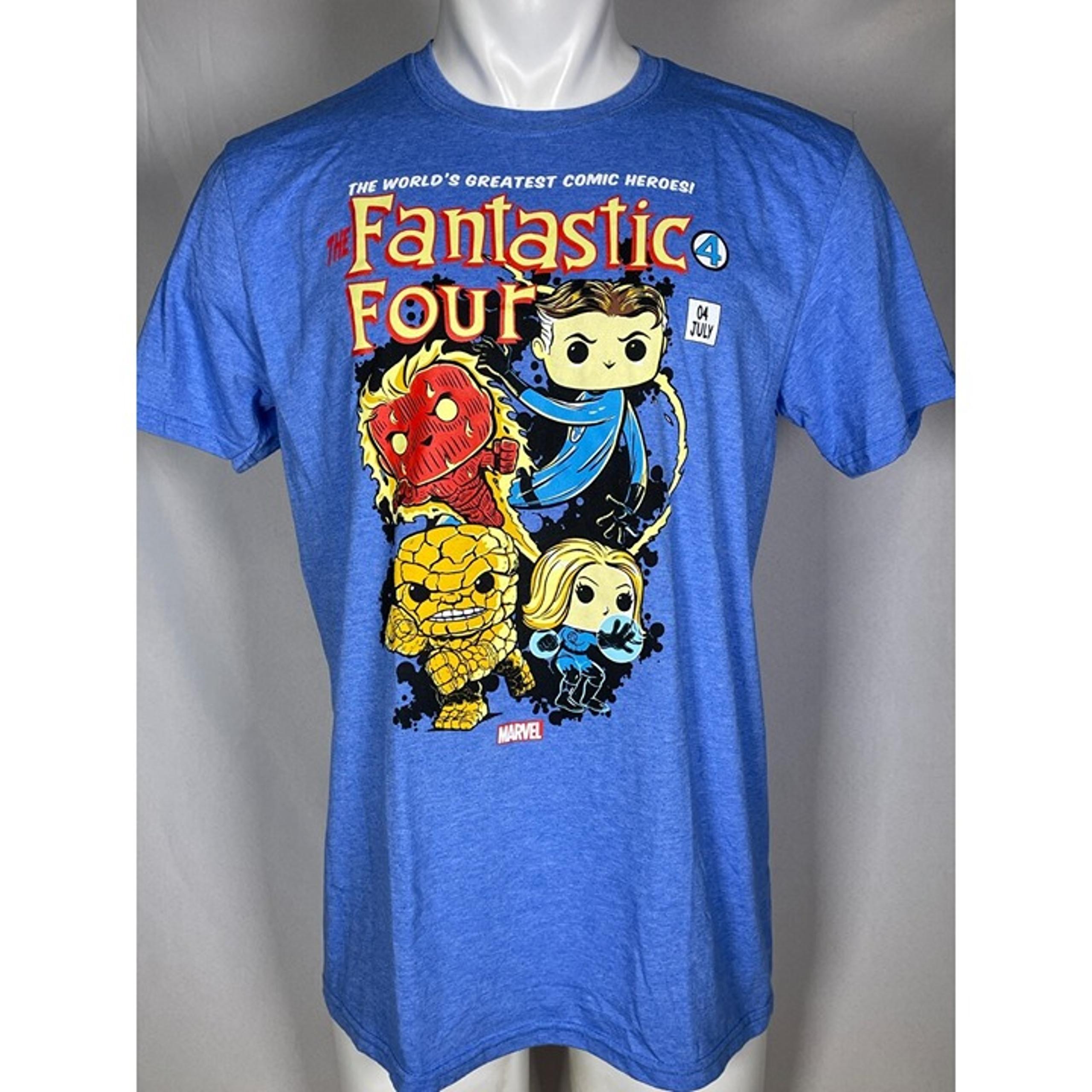 Fantastic Four Marvel x Funko Pop Tees Blue T-Shirt Men's LARGE