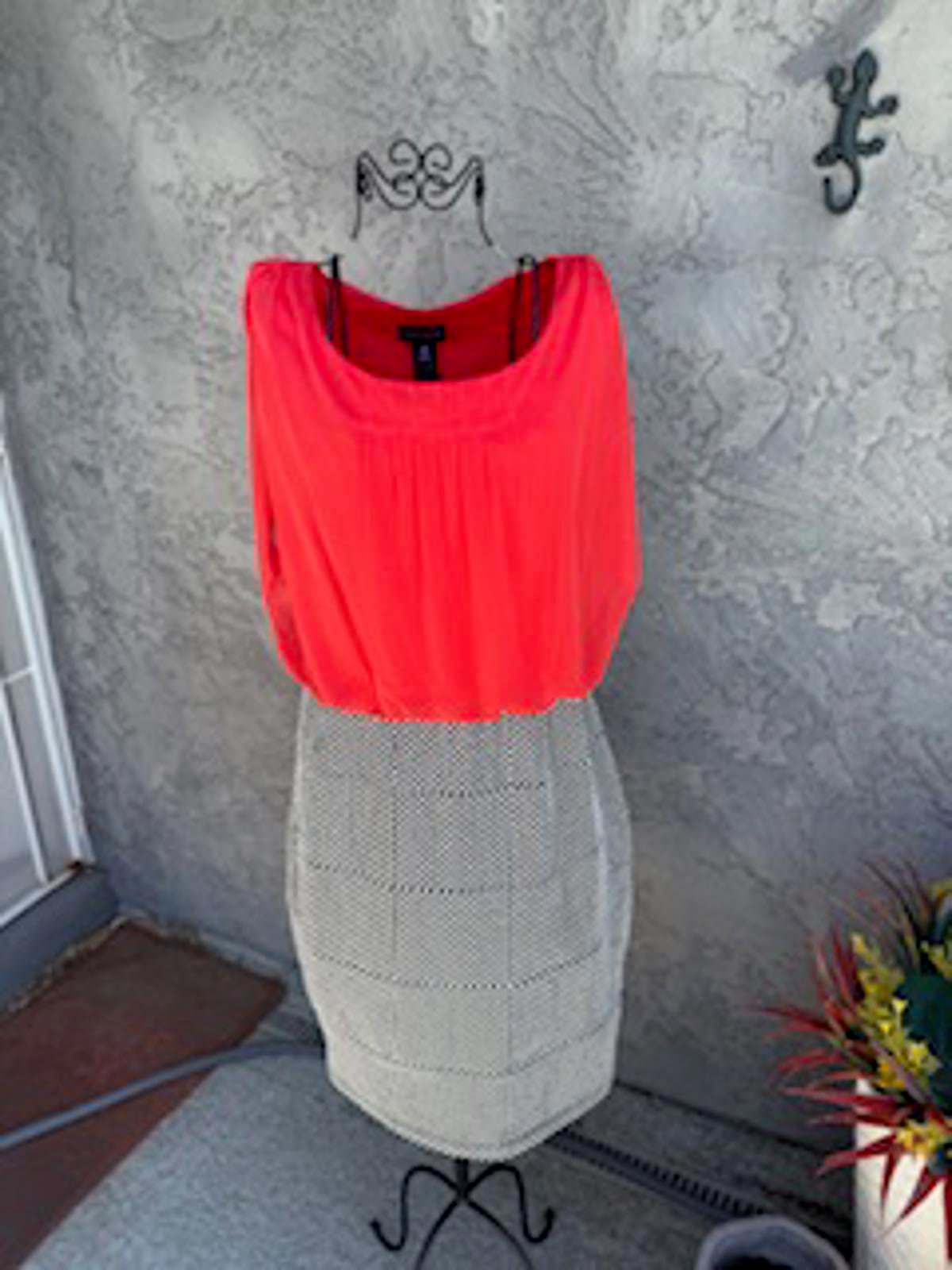 Enfocus Dress Red/Orange Black Size 14