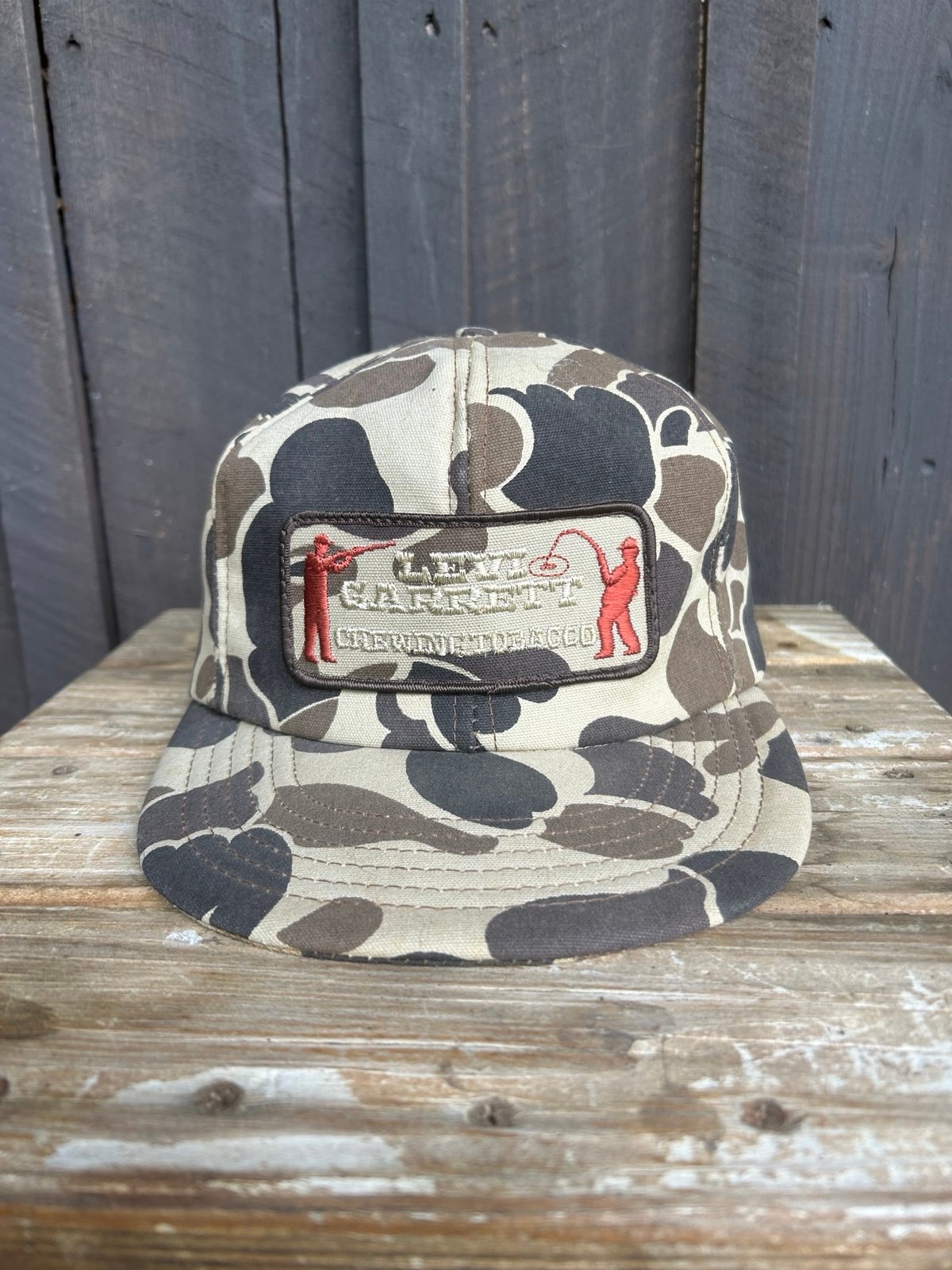 Old School Camo Levi Garrett Chewing Tobacco Vintage Trucker Hat - Snapback