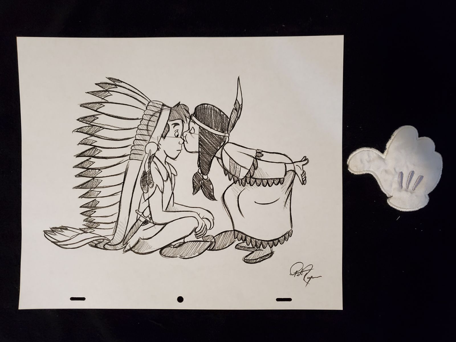 Disney Peter Pan Tiger Lily kiss sketch