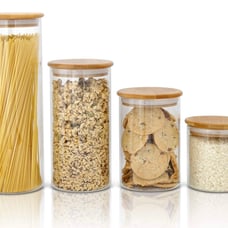 Airtight Glass Storage Jars With Bamboo Lid