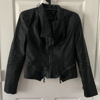 Blank NYC Vegan Faux Leather Asymmetrical Moto Jacket Size Medium NWOT