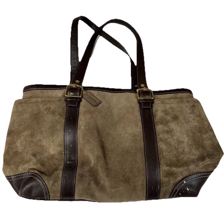 Vintage Coach Women’s Large Shoulder Tote Bag Brown Suede Leather F10289 #1770