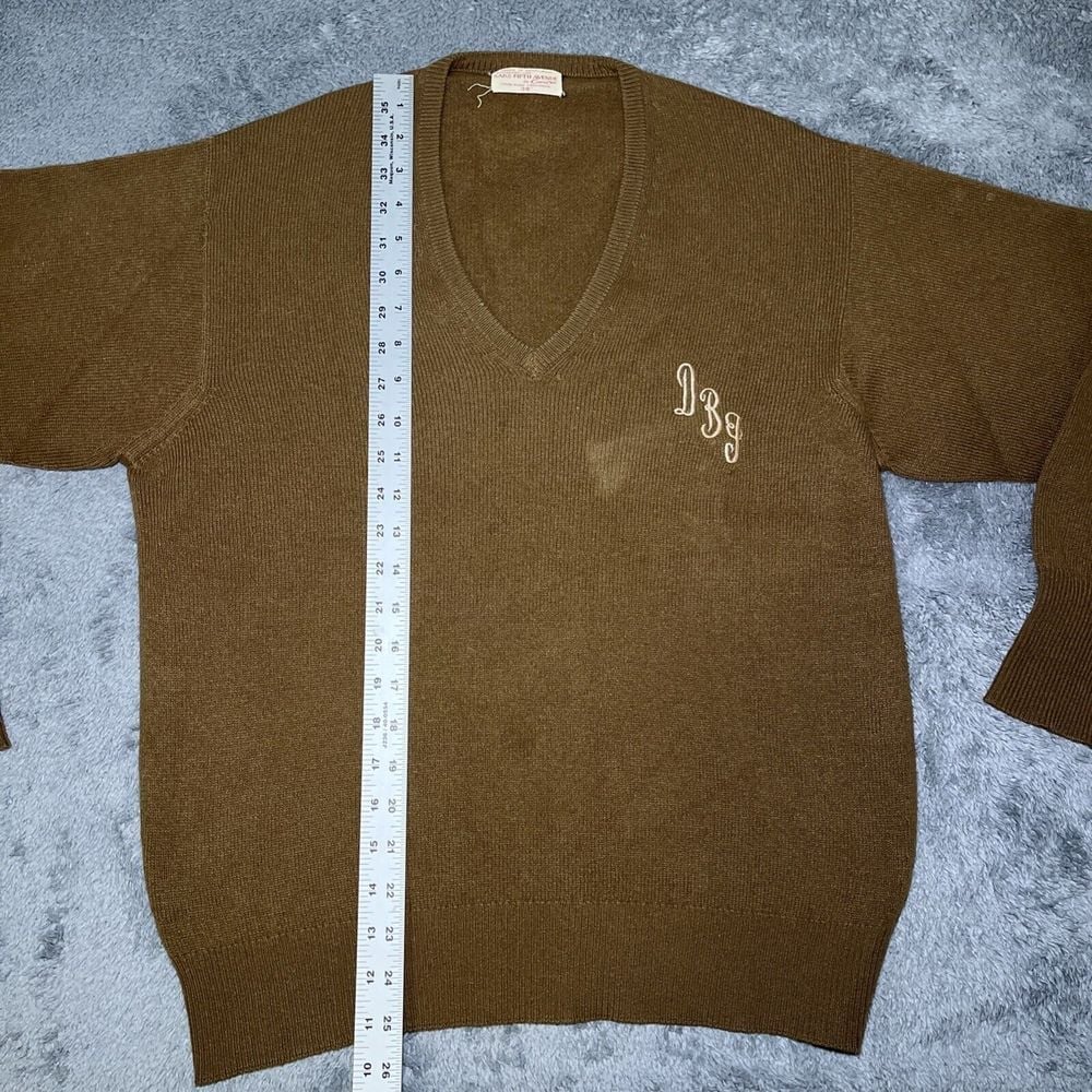 Vintage Saks Fifth Avenue By Caerlee Pure Cashmere V Neck Sweater 1950/60 Sz M