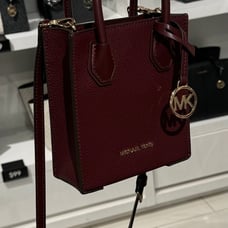 Michael Kors Mercer Extra Small Shopper Crossbody Bag Phone case Oxblood