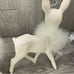 Inscha Deko Handwerk Germany white / silver Holiday Deer Glitter with 9” Rare