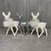Inscha Deko Handwerk Germany white / silver Holiday Deer Glitter with 9” Rare