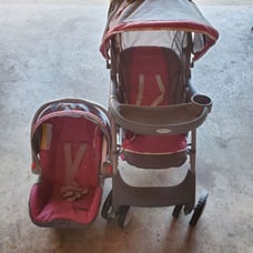 stroller and baby carrier