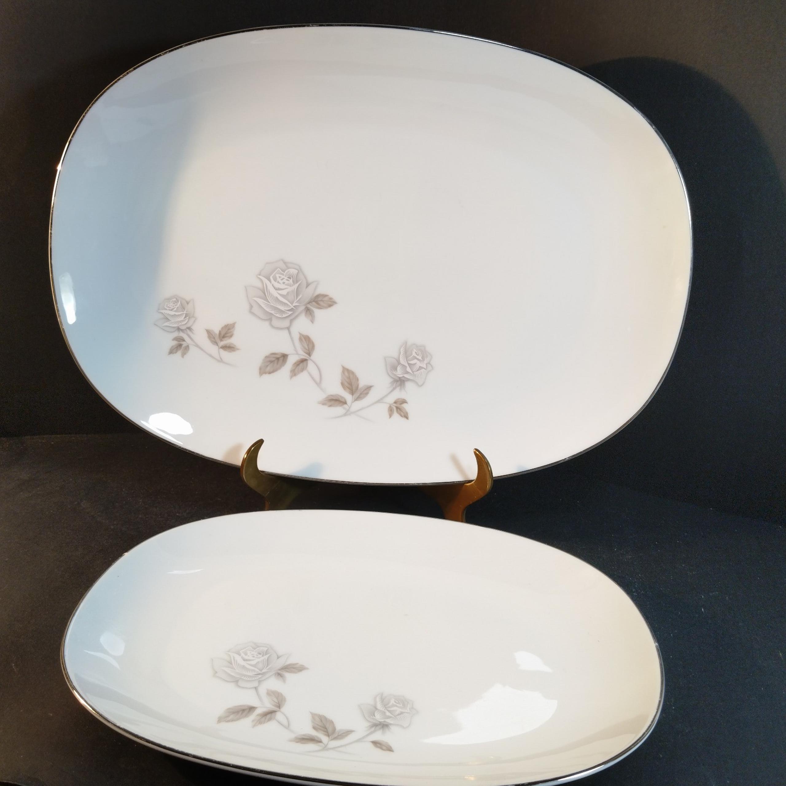 Noritake pattern Rosay 15 inch and a 11 inch oval serving platters