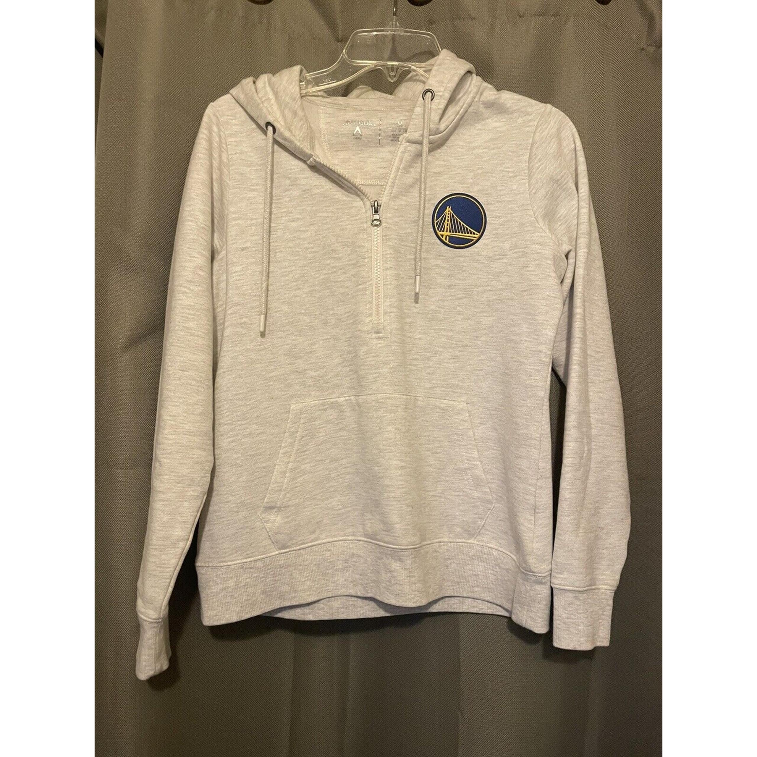 NBABasketball Antigua 1/4 Zip Pullover Hoodie Light Gray Sweatshirt Womens Sz M