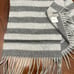 CANALI Wool Angora 76”x 11” Gray Striped Scarf Unisex Made in Italy