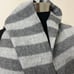 CANALI Wool Angora 76”x 11” Gray Striped Scarf Unisex Made in Italy