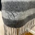 CANALI Wool Angora 76”x 11” Gray Striped Scarf Unisex Made in Italy