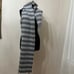 CANALI Wool Angora 76”x 11” Gray Striped Scarf Unisex Made in Italy