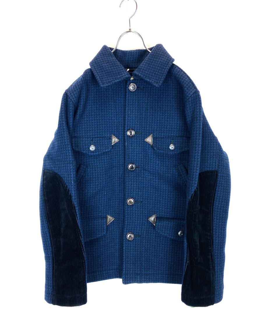Burgus Plus Sleeve Corduroy Patch Check Wool Melton Work Jacket