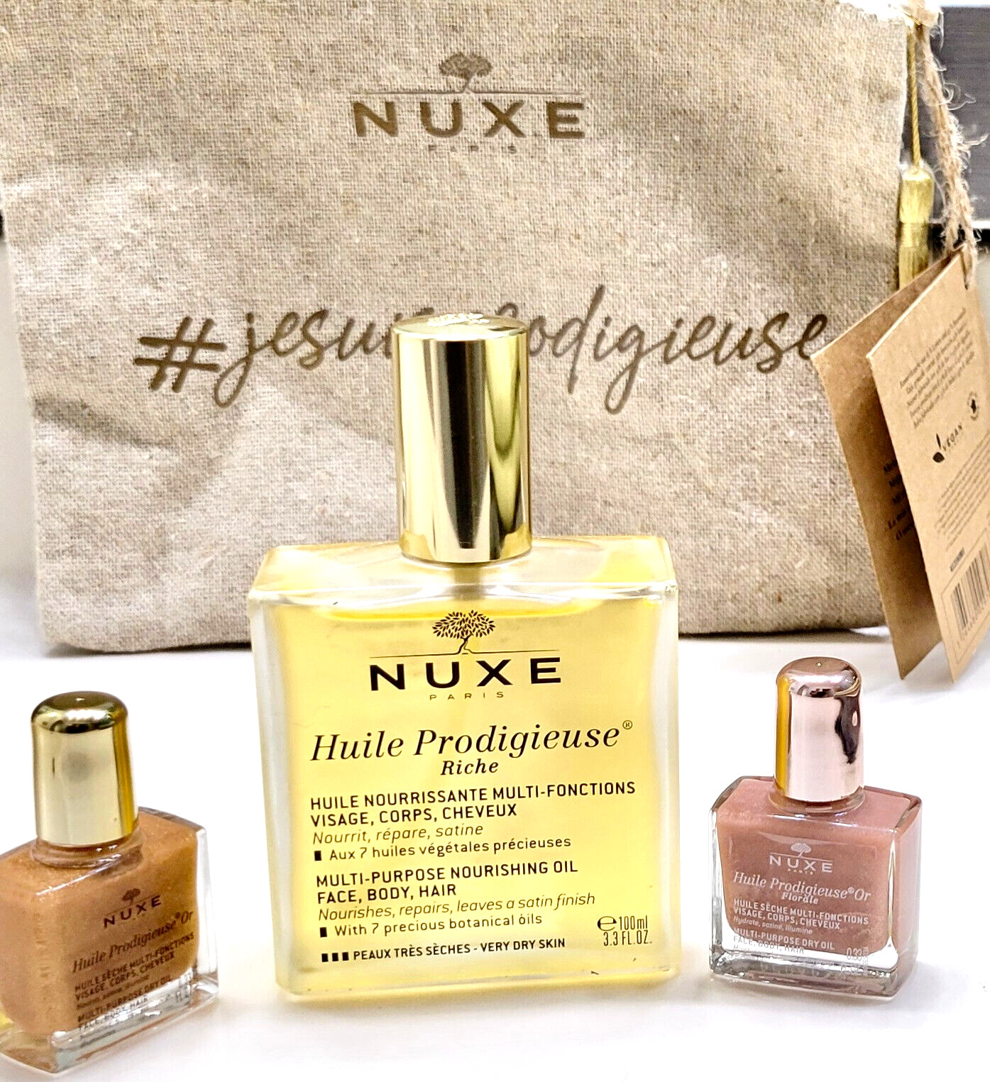NUXE Dry Oils Huile Prodigieuse 10ml (2x1) + Prodigieuse Riche 100ml