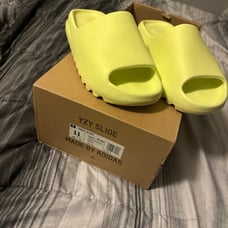 Yeezy glow green slides