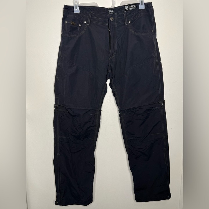 KUHL Liberator Convertible Stealth Nylon Cotton Pants Size 36x32 Dark Gray