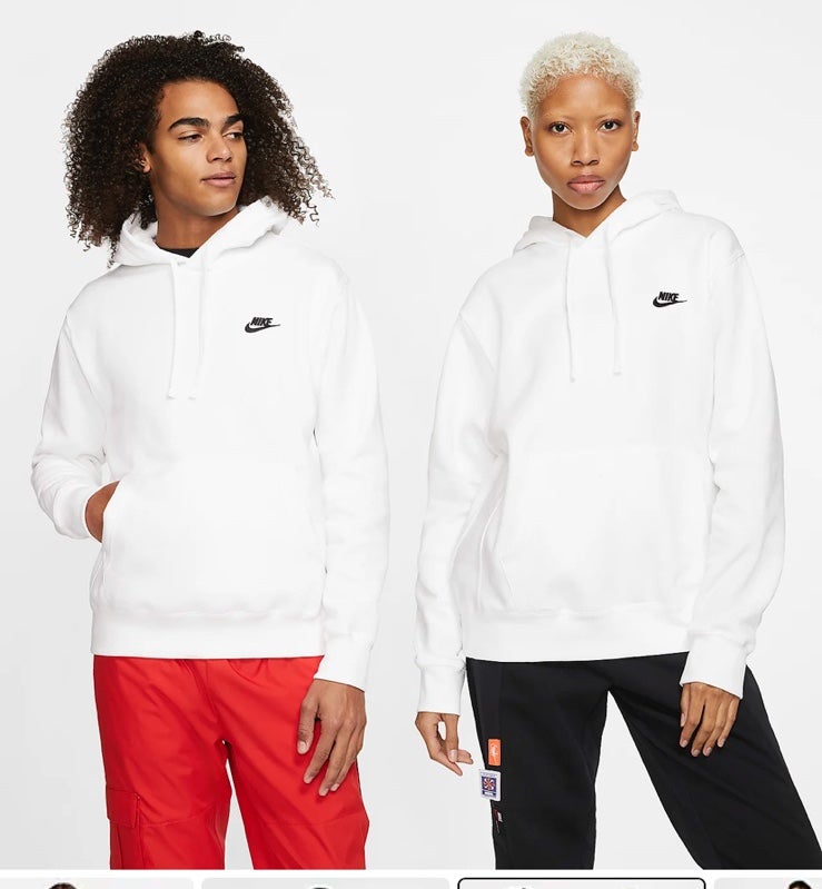Nike Men's Sportswear Club Fleece Hoodie in white