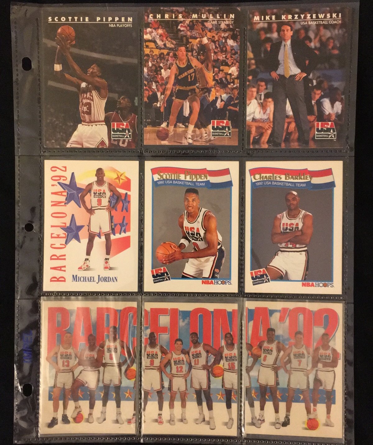 NBA Dream Team 92 lot of 9 basketball cards.