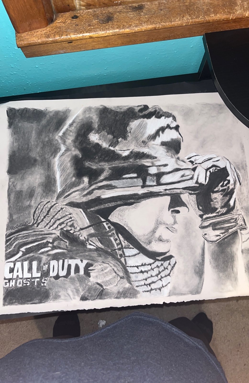 Charcoal COD ghost poster