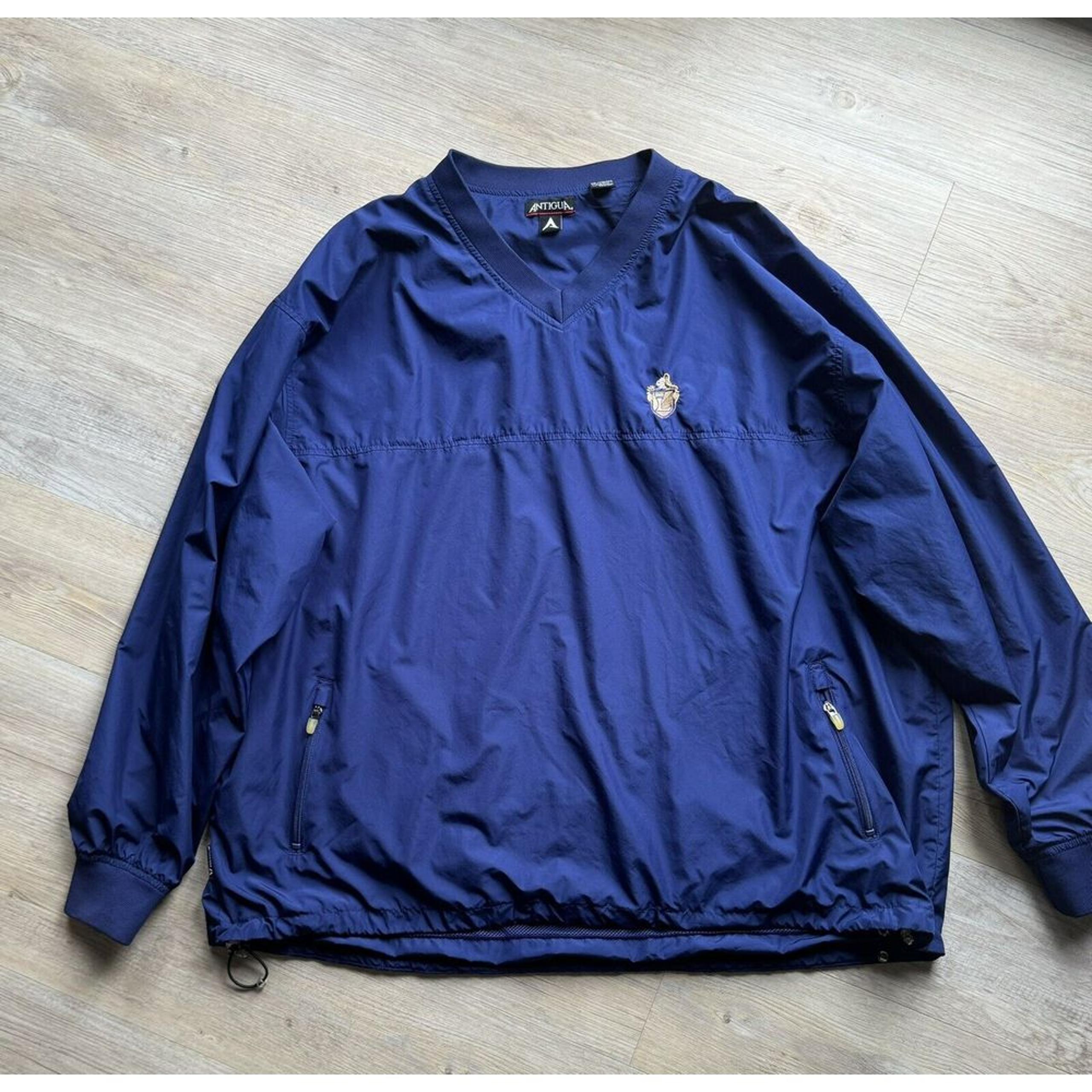 Antigua Men's Pullover Windbreaker Golf Jacket XXL Blue