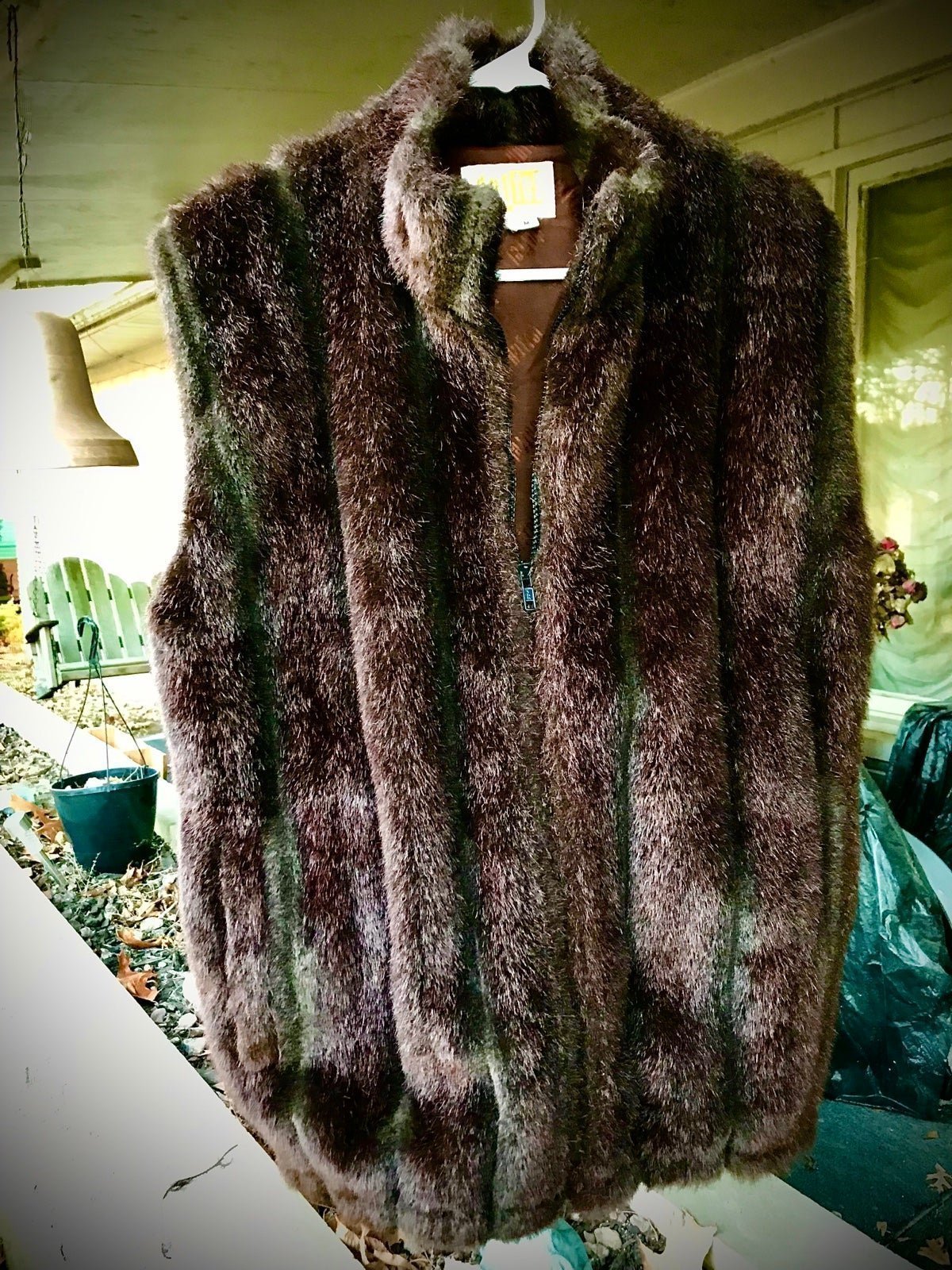 Duffel Faux Mink Fur Vest Med.