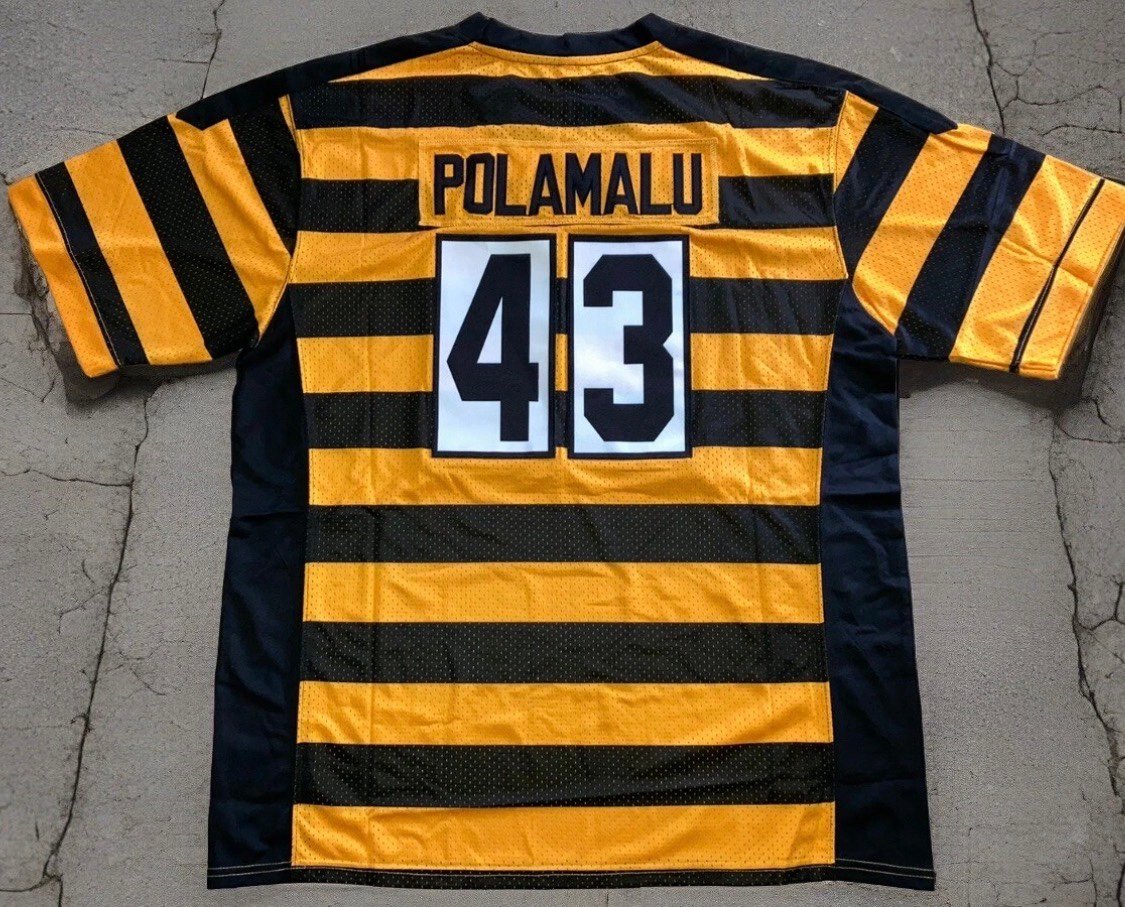 Troy Polamalu Pittsburgh Steelers Bumble Bee Jersey Men's Size 3XL NEW
