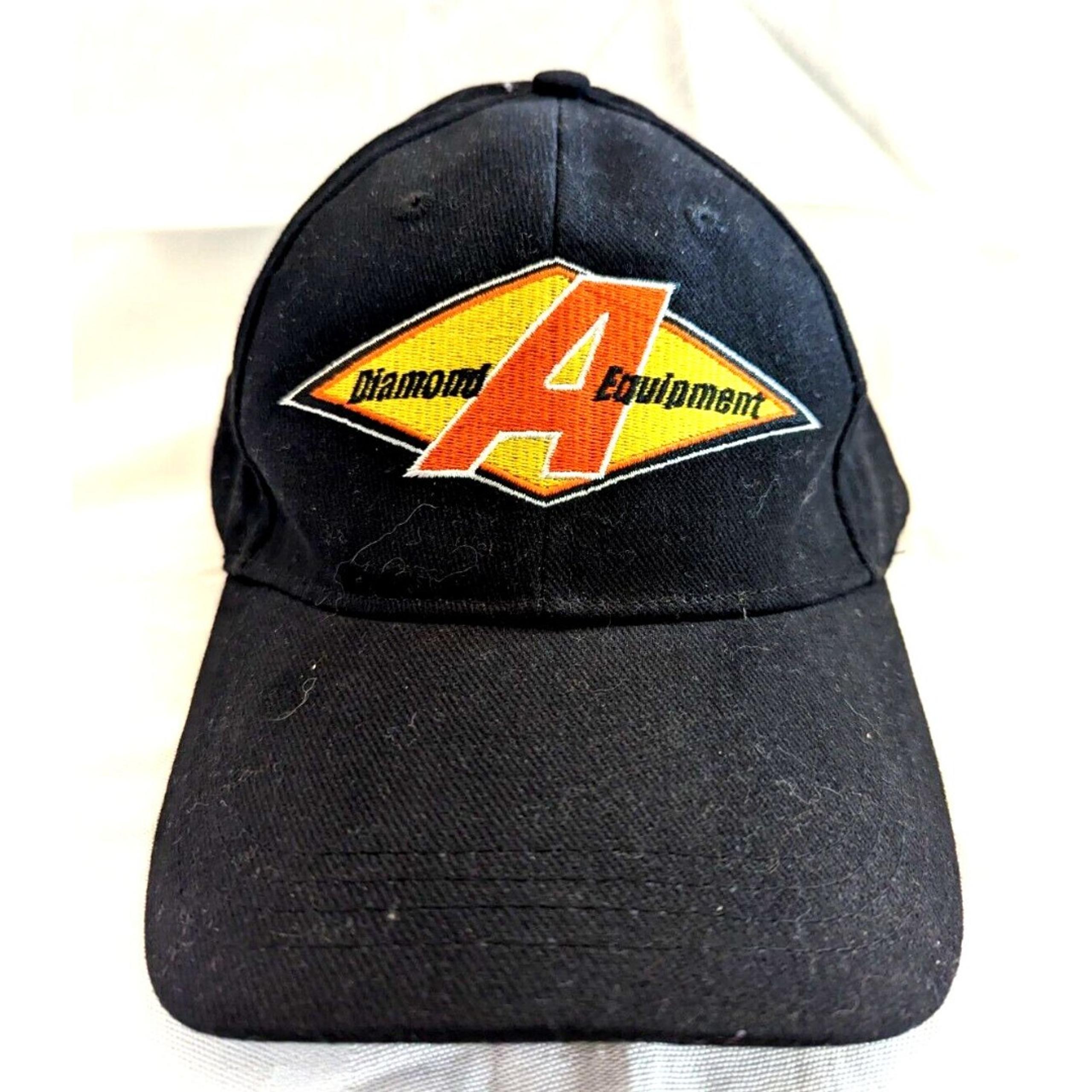 Diamond A Equipment Baseball Cap Black Embroidered Orange Logo Adjustable