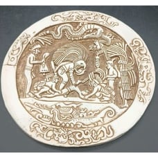 Handmade Replica Disk of The Maya Human Sacrifice Sacred Cenote of Chichen Itza