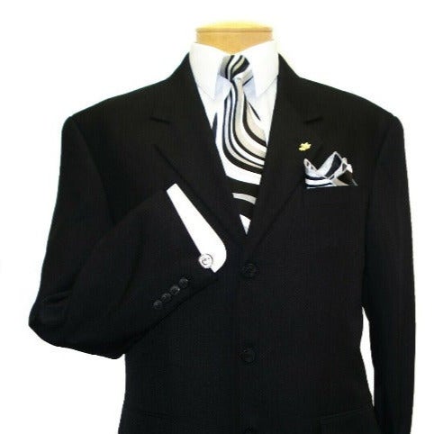 Men's Solid Black Dress Suit