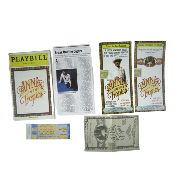 Anna in Tropics Playbill 2003 Royale Theatre Ticket Jimmy Smits Priscilla Lopez