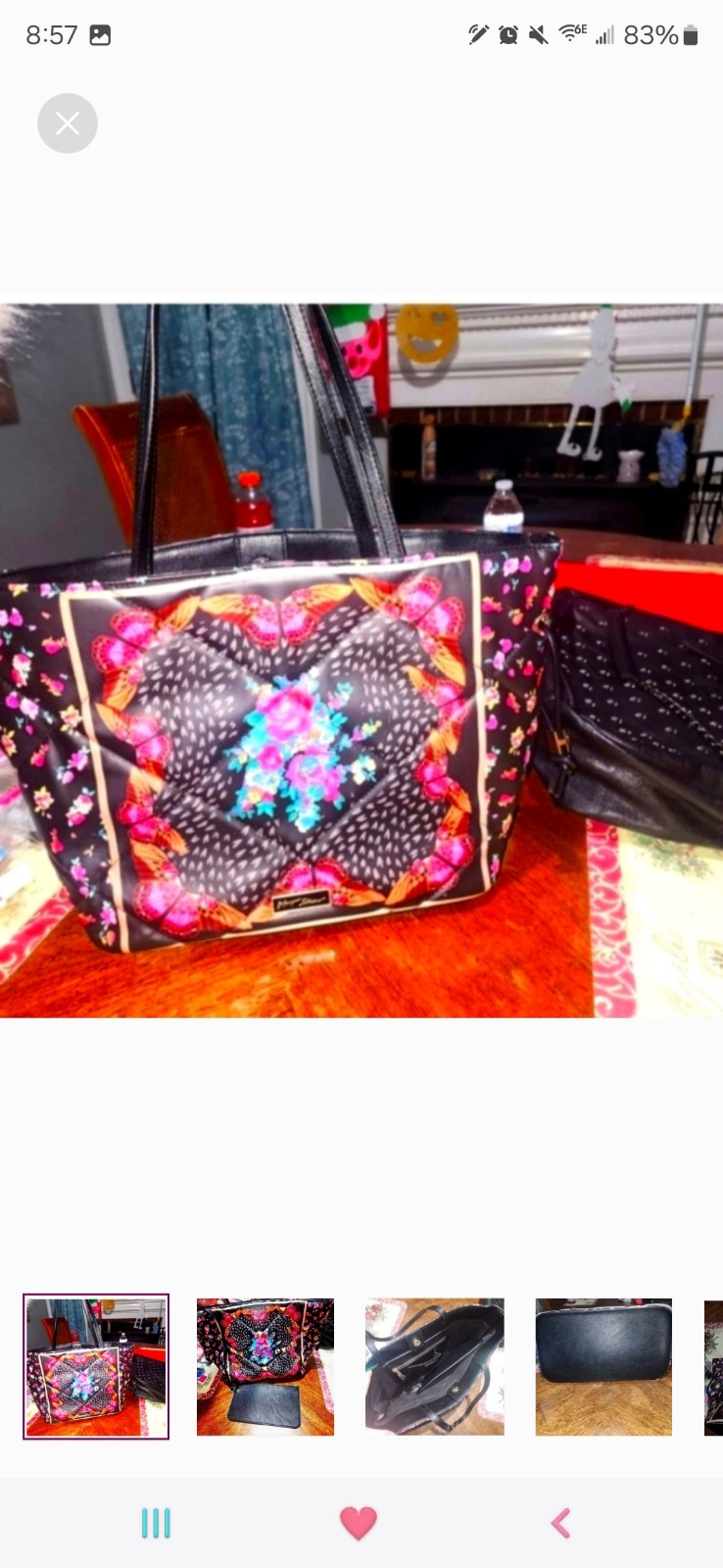 Betsey johnson butterfly tote