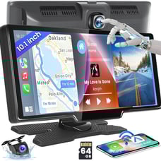 Hikity Wireless Carplay Android Auto Portable Car Stereo, 10.26 Inch HD Car Play
