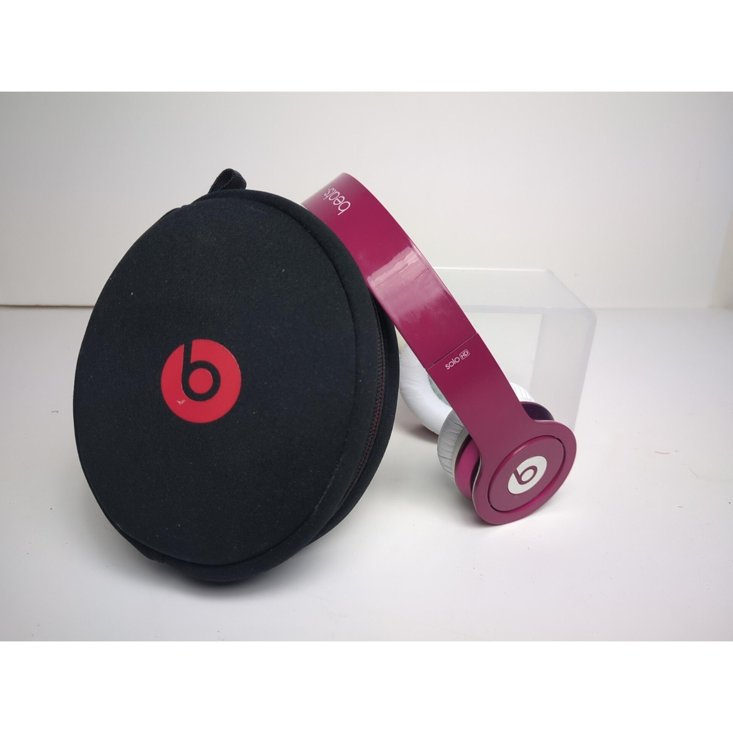 Beats by Dre Solo HD On Ear Wired Hot Pink Headphones w/ Carrying Case