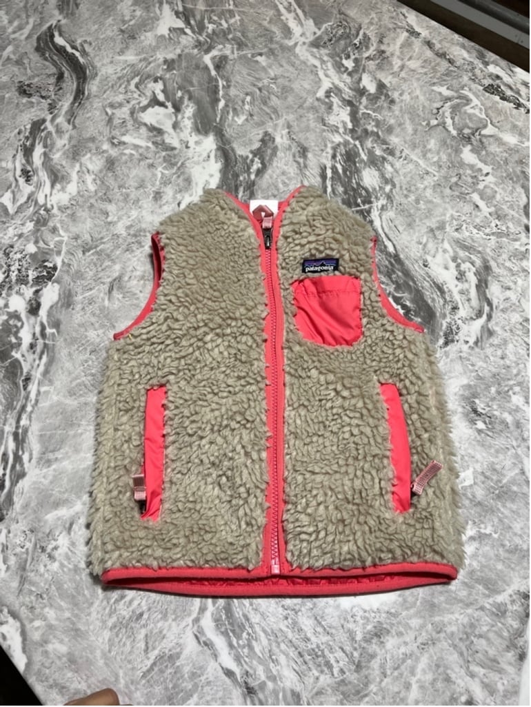 Patagonia Baby Retro X Sherpa Fleece Deep Pile Vest Jacket Pink