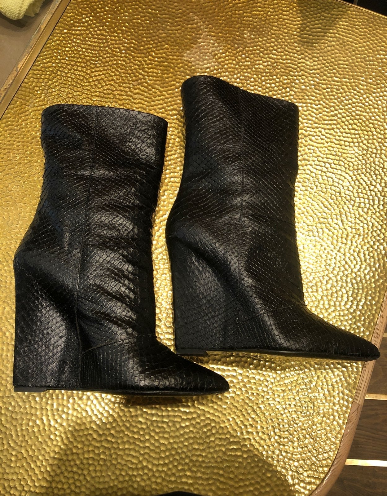 Giuseppe Zanotti Python Wedge Booties