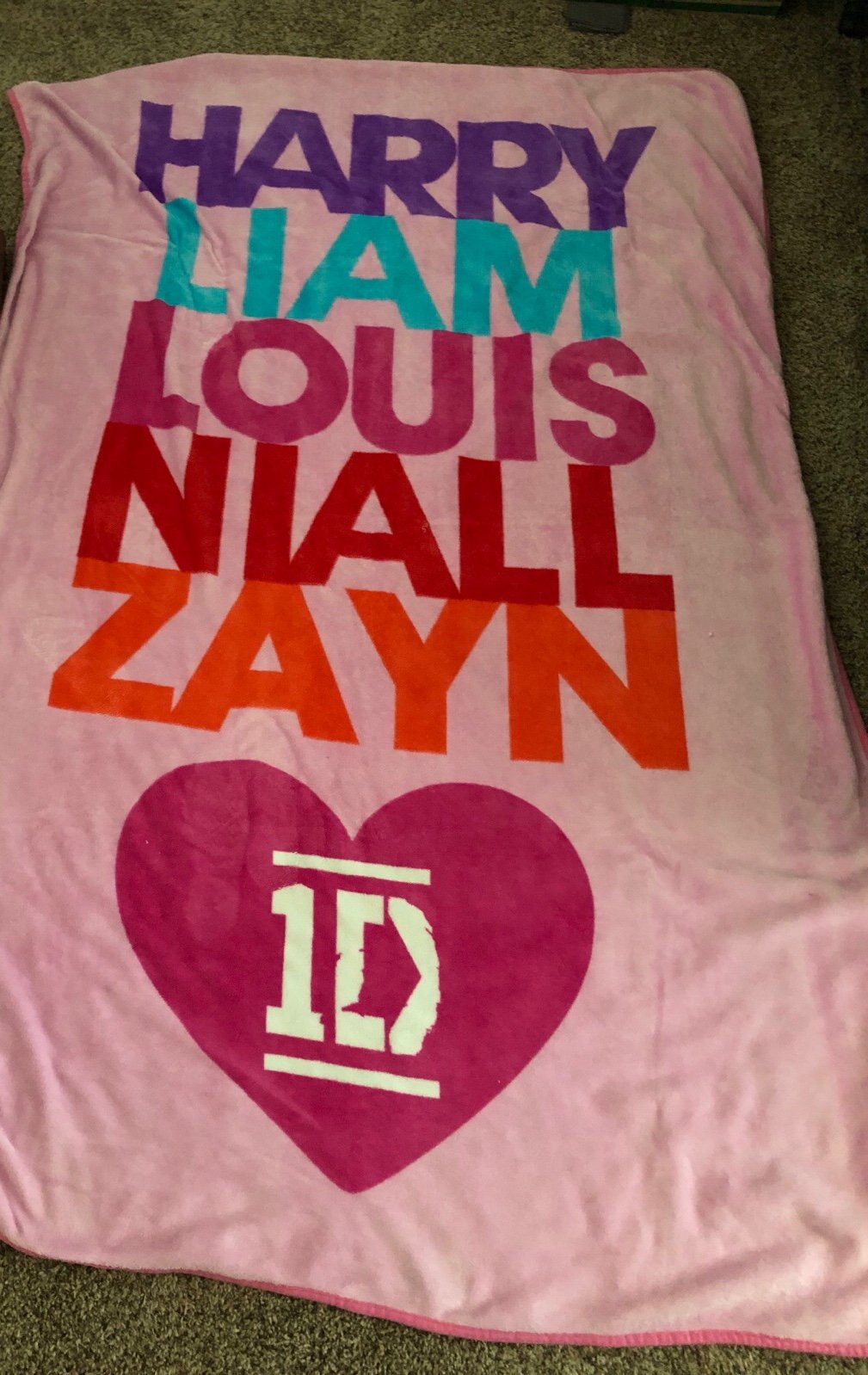 One Direction blanket 1D pink