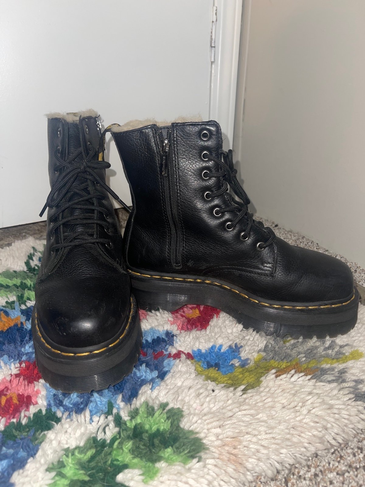 US size 8 2 inch platform doc martens boots