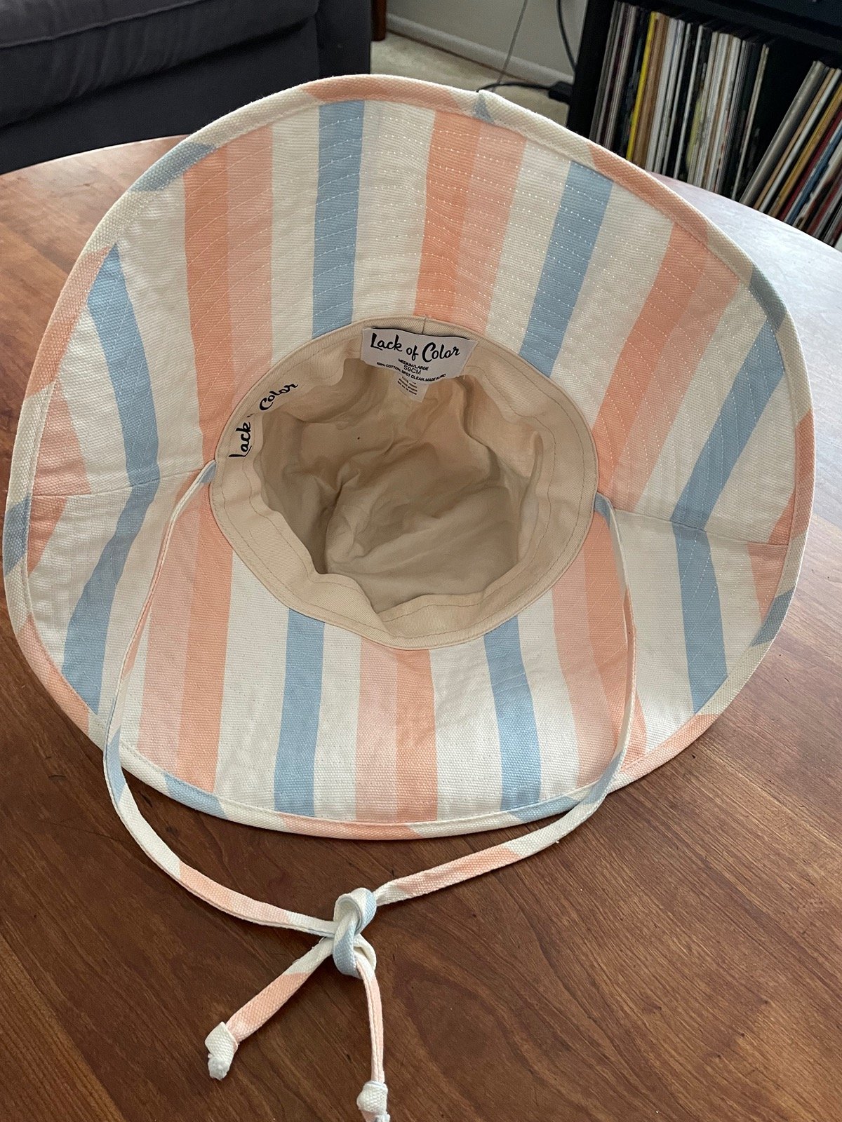 Lack of Color Holiday canvas bucket hat in Candy Stripe size Med/Lg