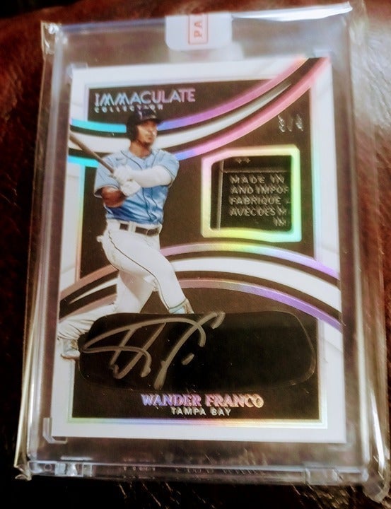 WANDER FRANCO #3/4 LAUNDRY TAG PATCH AUTO ROOKIE 2022 PANINI IMMACULATE-ENCASED