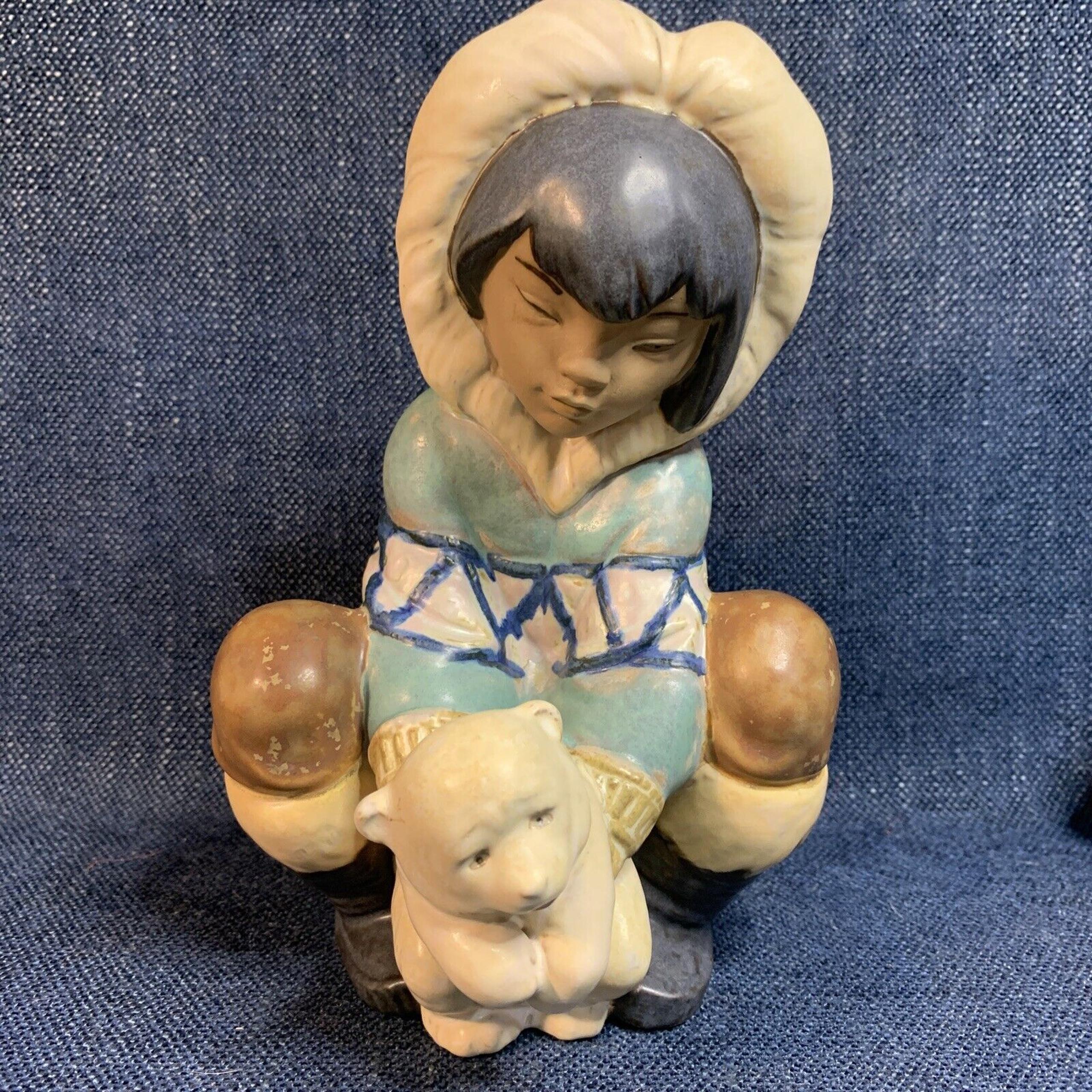 LLADRO "POOR LITTLE BEAR" #2232 Statue Figure Child With Bear Juan Huerta No Box