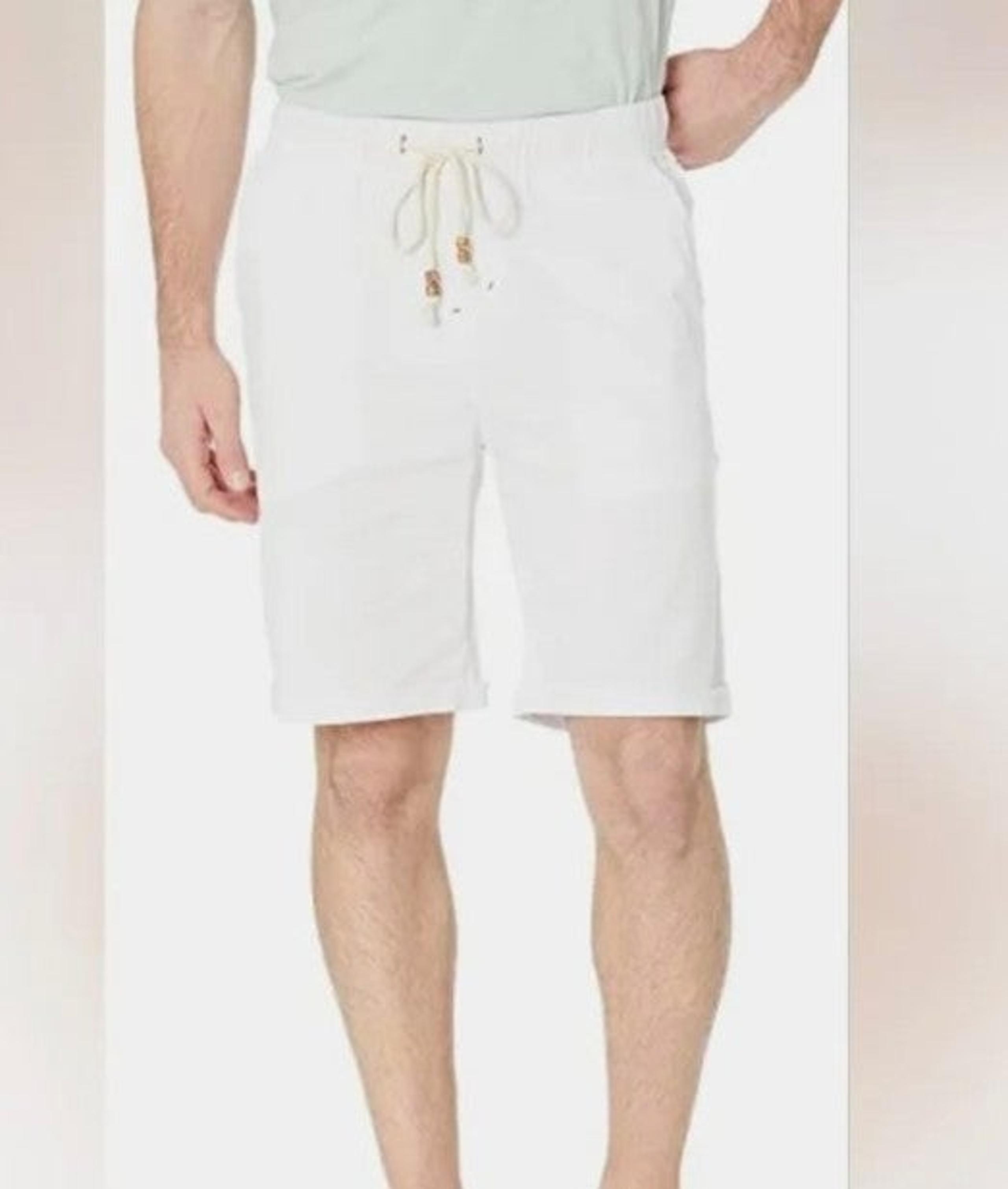 White Amazon Essentials Linen Casual Classic Fit Shorts Mens 2XL