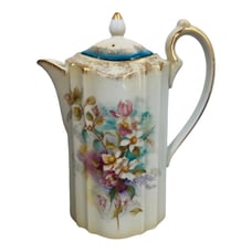 Antique RS Suhl Tea Coffee Set Cup Pot JP15045 Hand Painted Floral Made in Japan