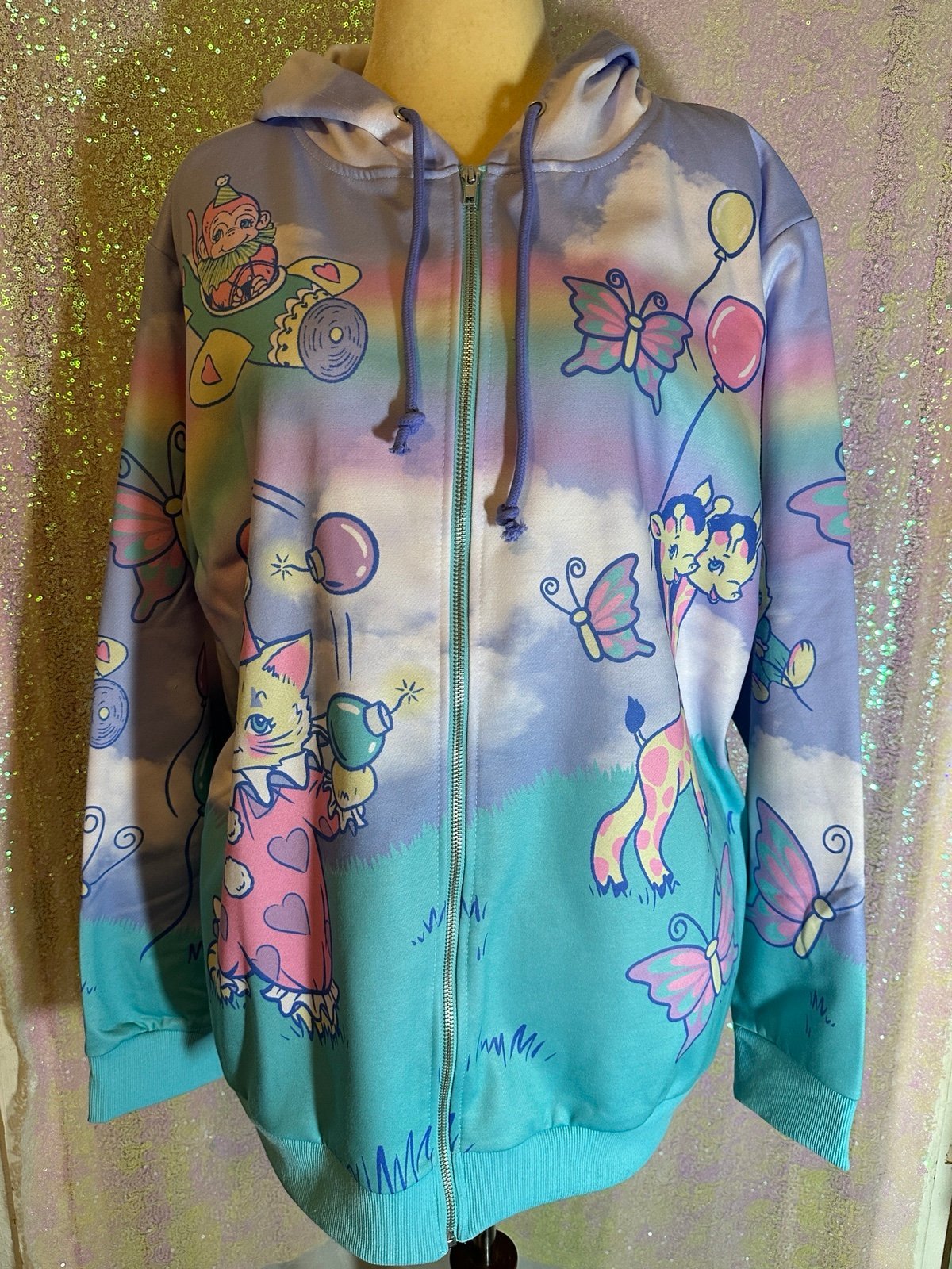 Sugar Thrillz Dolls KIll Not So Funhouse Oversized Hoodie Pastel Kawaii Shitshow