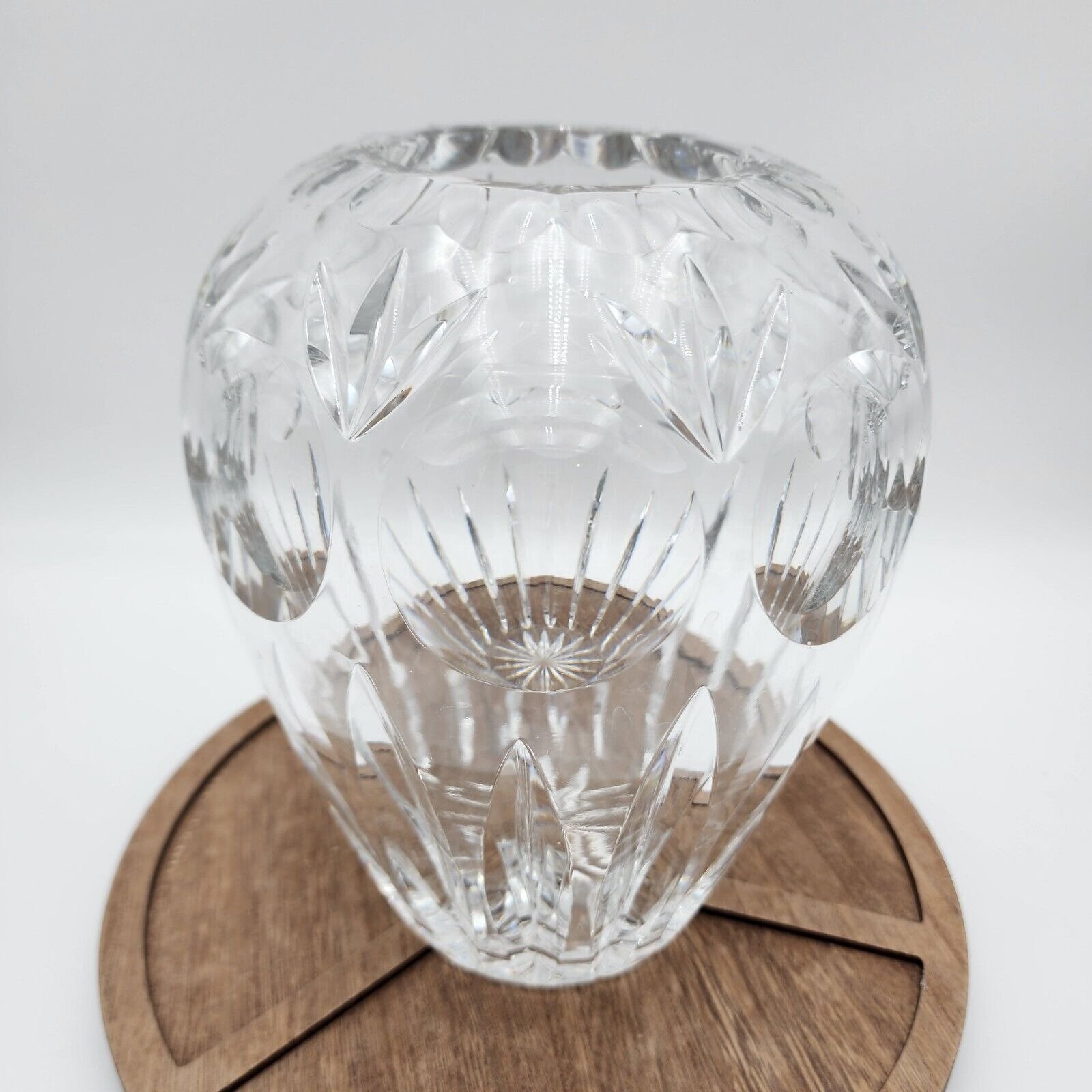 Vintage Bleikristall 24% Cut Crystal Bavaria Germany Vase, 8 1/4 Tall, 7 Wide