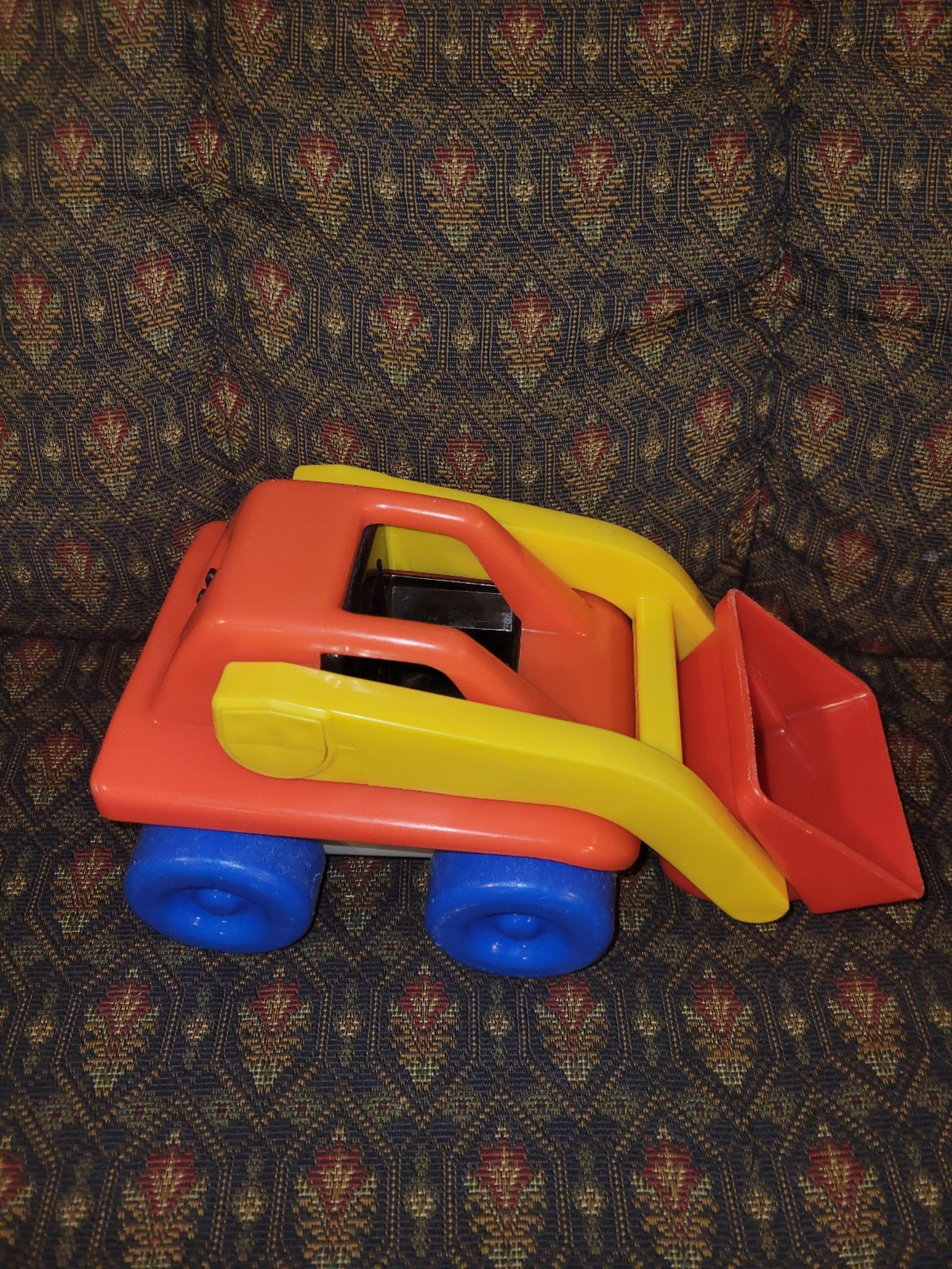 Vintage Little Tikes Toddle Tot Red Bulldozer Construction Vehicle 9" x 4 1/2"