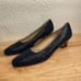 Salvatore Ferragamo Womens Navy Blue Pumps Pebbled Suede Leather Heels 8,5 AAA