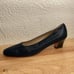 Salvatore Ferragamo Womens Navy Blue Pumps Pebbled Suede Leather Heels 8,5 AAA