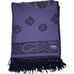 Peter James Pure New Wool Celtic Pattern Cape with Fringe Black and Purple